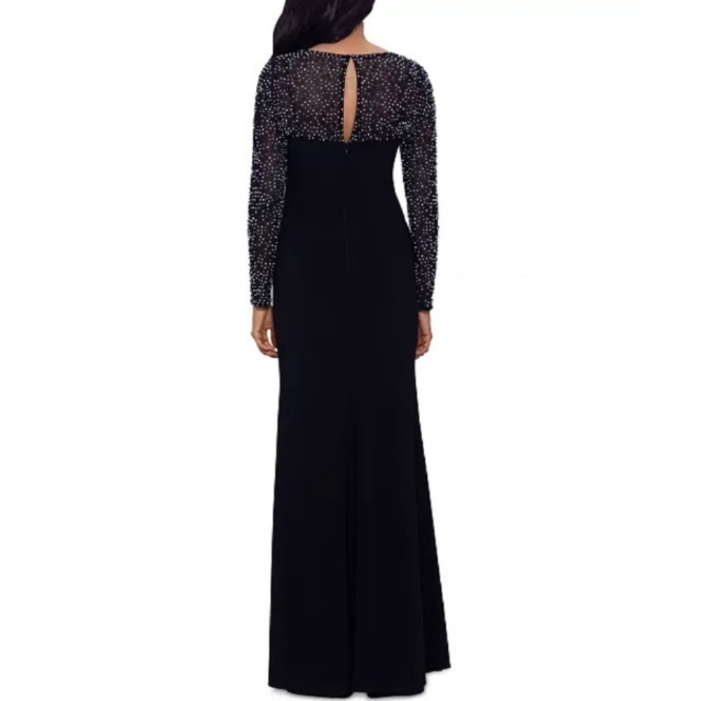 Betsy & Adam Embellished Cutout Gown in Black Size 2P - Picture 2 of 11